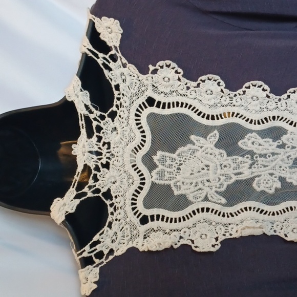 UMGEE Lace Cotton Cardigan | Size s | Open Front Fringe Boho-Chic Cottagecore - Picture 5 of 7